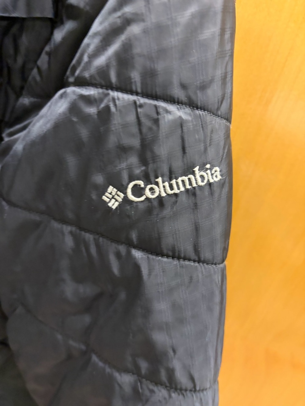 Columbia Black Quilted Jacket with White Logo